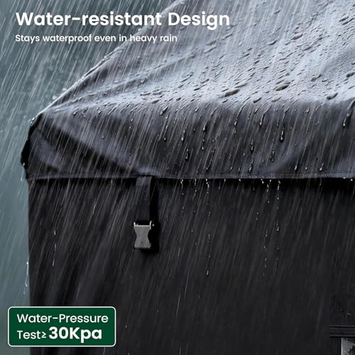 PawGiant Dog Kennel Cover Replacement, Full Coverage Waterproof Tarp for 10x10x6ft Dog Crate with 600D Oxford Fabric, 8 Transparent Window for Enclosure Outside, Large - size: Large