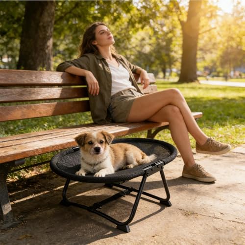 Foldable Raised Dog Cot Bed - Portable Lightweight Frame Design System, Non Slip Elevated Support Structure, Breathable Fabric Hammock Build | Dog Cot Bed for Puppies Kittens Cats and Small Pe - color: Aa