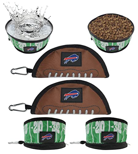 Pets First NFL Collapsible Pet Bowl - color: Buffalo Bills, style: 2 Pack