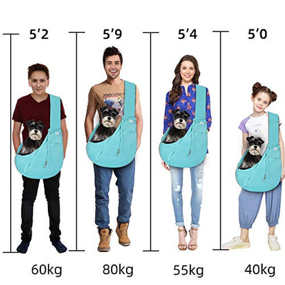 FDJASGY Small Pet Sling Carrier-Hands Free Reversible Pet Papoose Bag Tote Bag with a Pocket Safety Belt Dog Cat for Outdoor Travel Paleturquoise - color: Paleturquoise