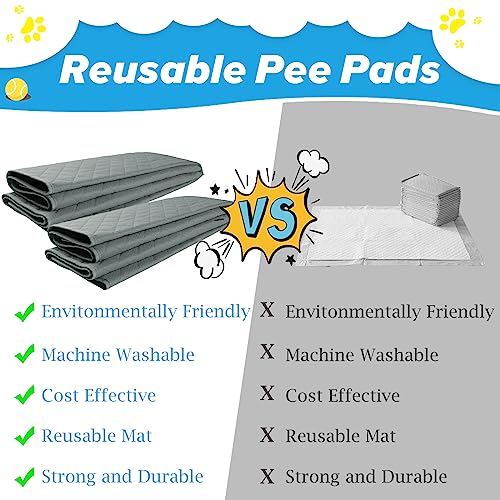 Washable Pee Pads for Dogs 72"×72" Reusable Puppy Pads Extra Large, Waterproof Pet Training Pads Leakage Non-Slip, Dog Pee Pads Whelping Pads for Playpen, Crate, Sofo, Car, Bed - size: 72"×72"