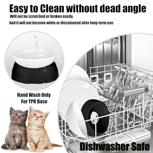 French Bulldog Food Bowl- Slanted Tilted Pug Food Water Bowl,Cat Bowl- Feeder for Frenchie/Shih Tzu/Flat Faced Small Dogs/Puppies/Cats (Black, 2 Cup) - color: Black, size: 2 Cup