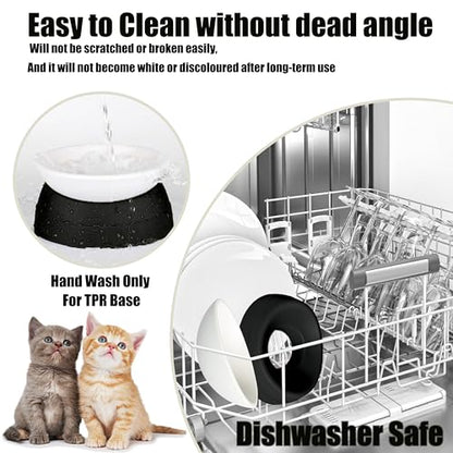 French Bulldog Food Bowl- Slanted Tilted Pug Food Water Bowl,Cat Bowl- Feeder for Frenchie/Shih Tzu/Flat Faced Small Dogs/Puppies/Cats (Black, 4 Cup) - color: Black, size: 4 Cup