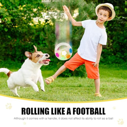 Dog Toy Ball with Handle, Toss and Fetch Play, Interactive Ball for Dogs Playing, Squeaky Floating (2pc) - color: 2-pack