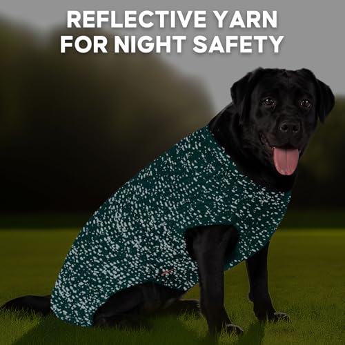 KYEESE Dog Sweater with Leash Hole Warm Pullover with Reflective Yarn for Small and Medium Dogs Male Soft Knit Pullover Boy Dog Coats Cozy Lightweight Thick Sweater,Green,Medium - color: 3# Green, size: M (24-30lbs)