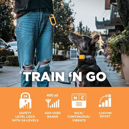 Dogtra CUE Yellow – E-Collar for Dogs Training Collar with Remote – Training Made Easy for Everyday Dog Owners – Gentle Vibration, Custom Boost, Waterproof, Rechargeable, 400-Yard Range System - color: Gen 1 Yellow