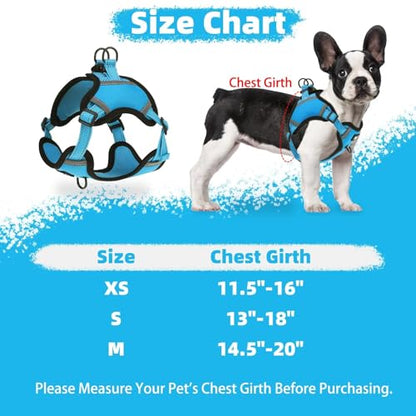 PUPTECK Dog Harness Small Sized Dog, Step in Adjustable Reflective Dog Vest Harness Escape Proof, No Pull Soft Padded Harness Easy Control, Blue, S - color: Blue, size: S (CHEST: 13"-18")
