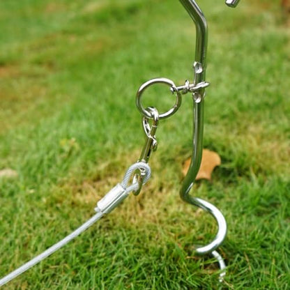 Professional Tent Stakes Wear-Resistant Spiral Dog Anchors with Metal Garden Stakes Portable 8pcs Set and 4 Straps for Outdoor Camping and Pet Tie-Outs