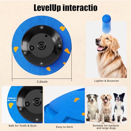 Interactive Dog Ball Toy, Smart Dog Toy for Medium and Large Dogs, Automatic Moving Rotating & Bouncing Ball, Durable E-TPU Material, IP54 Waterproof, Motion-Activated Dog Toy for Active Dogs - color: Blue