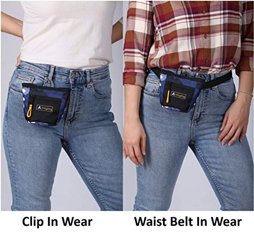 OllyDog Goodie Treat Bag, Dog Treat Pouch, Waist Belt Clip for Hands-Free Training, Magnetic Closure, Dog Training and Behavior Aids, Three Ways to Wear (Moon Shadows) - color: XMoon Shadow