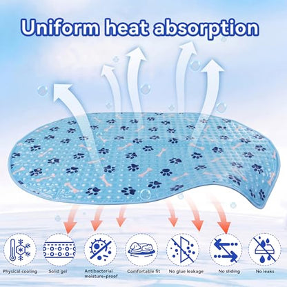 Dog Cooling Mat, Patented Gel Cooling Dog Bed, Non-Slip Waterproof Gel Cooling Pad for Large Dogs, Pet Cooling Mat for Indoors Outdoors, Crate Kennel Car Travel 32.2"x43.7"