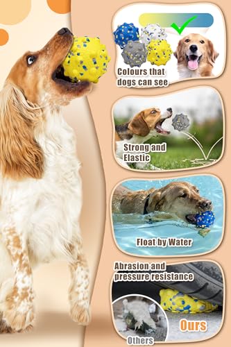 Moonorange 3.7'' Dog Balls for Dogs Aggressive Chewers Indestructible Tennis Durable Bouncy Interactive Dog Toy for Fetch Game Floating Balls (Grey Large) - color: Grey-Large