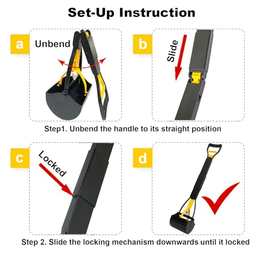 ienjoyed 2-Pack Pooper Scooper for Large Small Dogs Heavy Duty, 32" Long Handle Poop Scoop for Yard, Grass, Gravel, Dog Poop Grabber with High Strength Material and Durable Spring - size: 32 inches(2-Pieces)