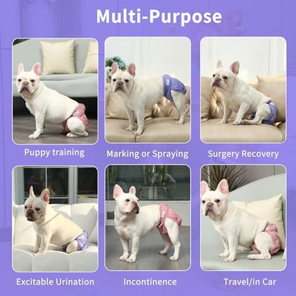 JoyDaog Female Dog Diapers for Large Dogs,4 Pack Reusable Washable Premium Doggie Diapers for Heat,Incontinence,Period Doggy Nappies,XL - size: X-Large (Pack of 4)