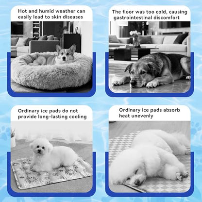 Dog Cooling Mat, Patented Gel Cooling Dog Bed, Non-Slip Waterproof Gel Cooling Pad for Medium Dogs, Pet Cooling Mat for Indoors Outdoors, Crate Kennel Car Travel 24.5"x36" - size: Medium