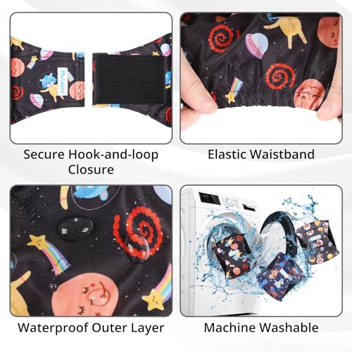 Paw Legend Washable Dogs Diapers Male Dog Belly Bands for Male Dogs Diapers Reusable Puppy & Doggie Diapers Male - color: Dog Pattern, size: X-Small
