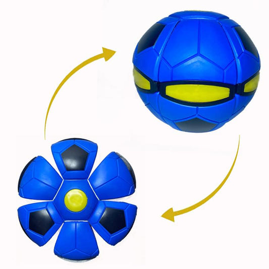UFO Magic Ball, Portable Flying Toys Creative Fly Saucer Stomp Magic Balls, Decompression Flying Flat Disc Balls Toy for Childrens Outdoor Sports Kids Gift (Football Blue) - color: football blue