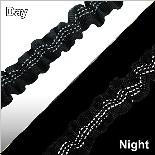 MayPaw Bungee Dog Leash Extension Attachment, 18" Reflective Shock Absorbing Lead Extender for Dog Walking Running Training (Black)