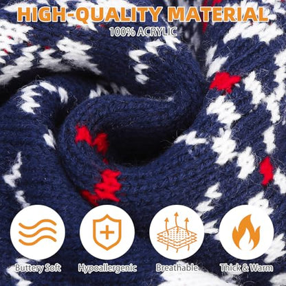 KOOLTAIL Christmas Dog Sweater, Cold Weather Pullover Classic Knitwear, Reindeer Snowflake Pattern Thick Warm Winter Pet Clothes, Cable Knit Sweaters for Small Medium Large Dogs Boy Girl, Navy Blue S - color: Navy Blue, size: Small