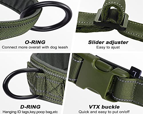 Green No Pull Dog Harness for Small Medium Large Sized Dog, Reflective Escape Proof Adjustable Dog Harnesses with 2 Patch, M - color: Green, size: M-Chest size 22-27.5''