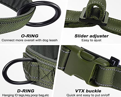 Green No Pull Dog Harness for Small Medium Large Sized Dog, Reflective Escape Proof Adjustable Dog Harnesses with 2 Patch, M - color: Green, size: M-Chest size 22-27.5''