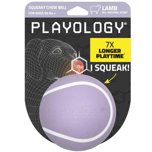 Playology Dog Toys | Squeaky Chew Ball for Large Dogs | Lamb Scented Jumbo Dog Ball | Bouncy Floating Chew Toys for Fetch - size: Jumbo, style: Lamb
