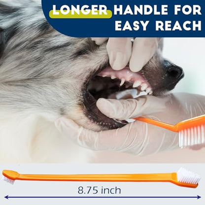 200 Pcs Dog Toothbrush Cat Tooth Brushes Bulk, Double Sided Brushing Kit, Teeth Cleaning Kit Soft Bristles Long Handle, Pet Tooth Brush for Small to Large Dog, Cat, Puppy & Kitten, 10 Colors - style: 200 pcs