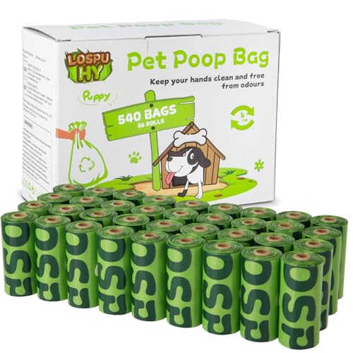 Dog Poop Bags Rolls, 540 Count Extra Thick Tear Resistant Poop Bags for Dogs, Leak Proof Pet Waste Bag for Outdoor Doggie Walking and Cat Litters Cleaning - size: 1 Count (Pack of 540)
