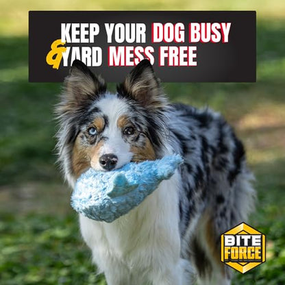 Bite Force - Durable & Strong Dog Toy Blue Whale with Squeaker, Kevlar-Reinforced Seams for Aggressive chewers- Blue. - color: Regular - Blue Whale