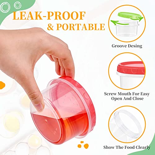 TOFLEN Reusable Small Freezer Containers 8 Oz Plastic Food Storage Containers with Screw On Lids, Leakproof & Airtight, Freezer Safe, Dishwasher Safe, Set of 12 Multicolor - size: 8 oz*12