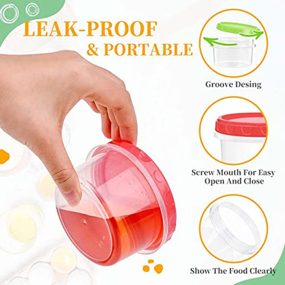 TOFLEN Reusable Small Freezer Containers 8 Oz Plastic Food Storage Containers with Screw On Lids, Leakproof & Airtight, Freezer Safe, Dishwasher Safe, Set of 12 Multicolor - size: 8 oz*12