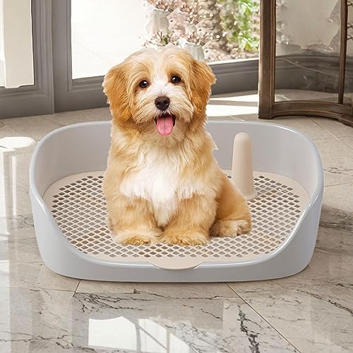 Dog Toilet Training Potty Tray, Pet Pan Bedpan Training Pads Holder Training Pad Toilet Potty Trainer for Small Animals, Home, Puppy, Gray 48x37x13cm - color: Gray 48x37x13cm