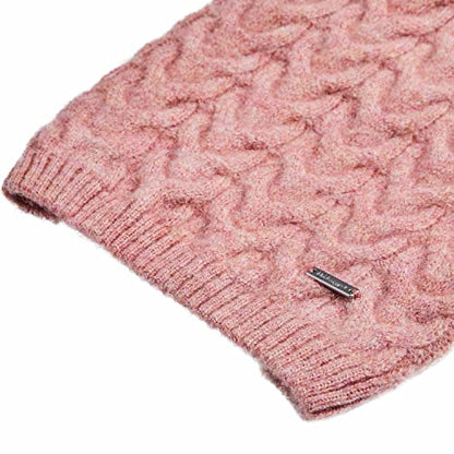 Blueberry Pet Classic Fuzzy Textured Knit Pullover Turtle-Neck Dog Sweater in Rainbow Pink, Back Length 10", Pack of 1 Clothes for Dogs - color: Rainbow Pink, Turtle-neck, size: 10 inch