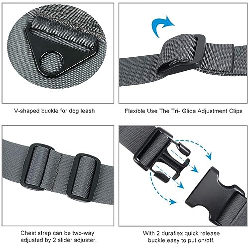 EXCELLENT ELITE SPANKER Tactical Dog Vest Training Military Patrol Service Dog Harness Easy Control Adjustable No-Pull Nylon Pet Harness with Handle for Small Medium Large Dogs(Grey-L) - color: Grey, size: L