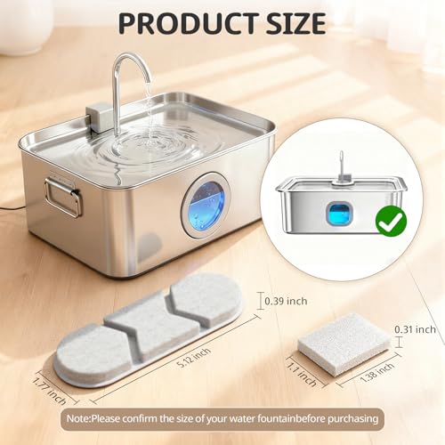 12 Packs Large Dogs Water Fountain Filters Specifically For The Models DYSJ01/FW120/WF160 With Capacities Of 4.2Gal/16L And 410oz/3.2Gal/12L Design And Production (12 Filters&12 Sponges)
