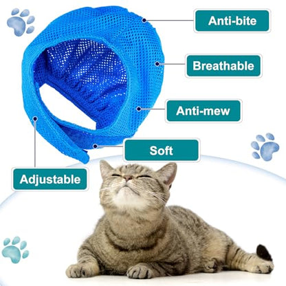 9 Pcs Cat Bathing Bag Set Shower Bag Anti Bite and Scratch for Pet Grooming Washing Comb Muzzle Nail Clipper Nail File Tick Tool (Sky Blue) - color: Sky Blue