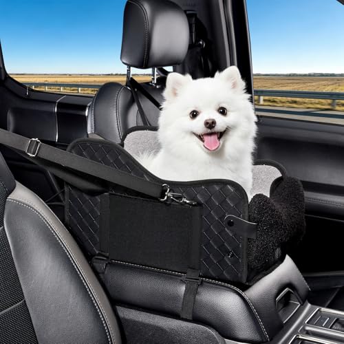 Center Console Dog Car Seat,Pet Puppy Middle Console Dog Car Seat for Small Dogs (Black, Small) - color: Black, size: Small