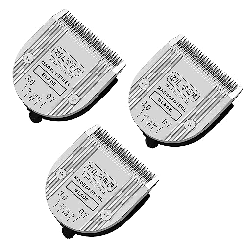 [3 Pack] 5 in 1 Replacement Blades Compatible with Wahl Bravura Clipper Chromado，Creativa，Figura Dog Clippers for Dogs Grooming (Silver) - color: Gold-3