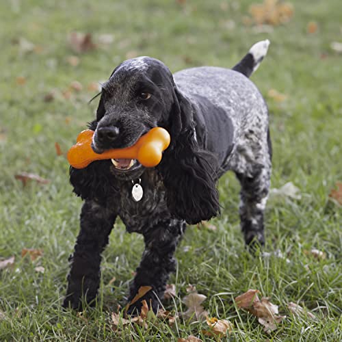 Chew King by Mammoth Bacon Flavor Rubber Bone - color: D) Bone (Bacon)