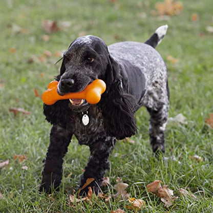 Chew King by Mammoth Bacon Flavor Rubber Bone - color: D) Bone (Bacon)