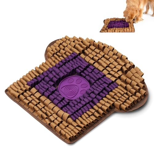 Snuffle Mat for Dogs Toast PB&J, Large Dog Snuffle Mat 21” x 23”, Plush Enrichment Toy Slow Feeder Mental Health to Keep Them Busy, Machine Washable, Snuffle Mat for All Breeds Sizes - color: Toast