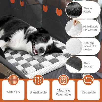 Dog Bed for Car Back Seat, Backseat Dog Bed Fit for Backseat Extenders, Nonslip Soft Durable for Car, Travel and Road Trip (White 24.5" x 51")