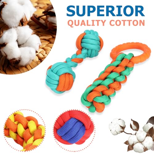 Aitmexcn Dog Rope Toys 6 Pack, Puppy Teething Toys for Small Medium Breed, Sturdy Cotton Chew Tug Ropes Indoor/Outdoor, Exercise Interactive Tug of War Dog Toys for Boredom, Teeth Clean - size: 6 Pack-Medium