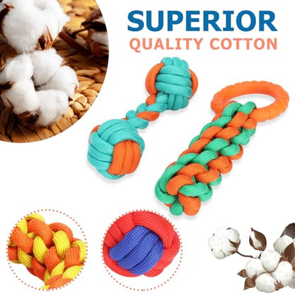 Aitmexcn Dog Rope Toys 6 Pack, Puppy Teething Toys for Small Medium Breed, Sturdy Cotton Chew Tug Ropes Indoor/Outdoor, Exercise Interactive Tug of War Dog Toys for Boredom, Teeth Clean - size: 6 Pack-Medium