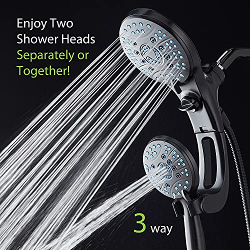 Hotel Spa AquaCare As-Seen-On-TV High Pressure Handheld/Rain 50-mode 3-way Shower Head Combo with Adjustable Arm - Anti-clog Nozzles, Tub & Pet Power Wash, 6 ft. Hose, Rubbed Bronze Finish - color: Oil Rubbed Bronze, style: 2.5 Gallons Per Minute