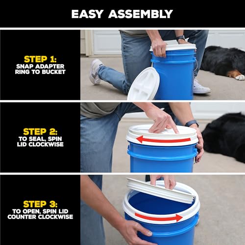 Gamma2 Gamma Seal Lid – Turn your standard utility bucket into an airtight storage container – Fits a 3.5 to 7 Gallon Bucket - Blue, Made in USA - color: Blue, size: Fits 3.5, 5, 6, & 7 Gallon Buckets