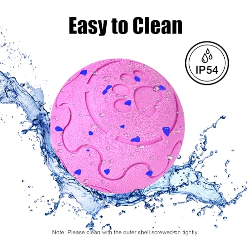 Interactive Dog Ball Toy, Smart Dog Toy for Medium and Large Dogs, Automatic Moving Rotating & Bouncing Ball, Durable E-TPU Material, IP54 Waterproof, Motion-Activated Dog Toy for Active Dogs - color: Pink