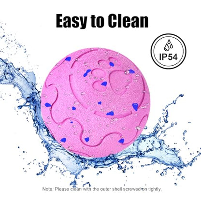Interactive Dog Ball Toy, Smart Dog Toy for Medium and Large Dogs, Automatic Moving Rotating & Bouncing Ball, Durable E-TPU Material, IP54 Waterproof, Motion-Activated Dog Toy for Active Dogs - color: Pink