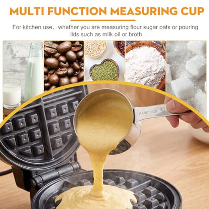 3/4 CUP Measuring Cup,Stainless Steel Measuring Cups for Cooking and Baking,Metal Pet Scooper for Dog Cat Bird Foods