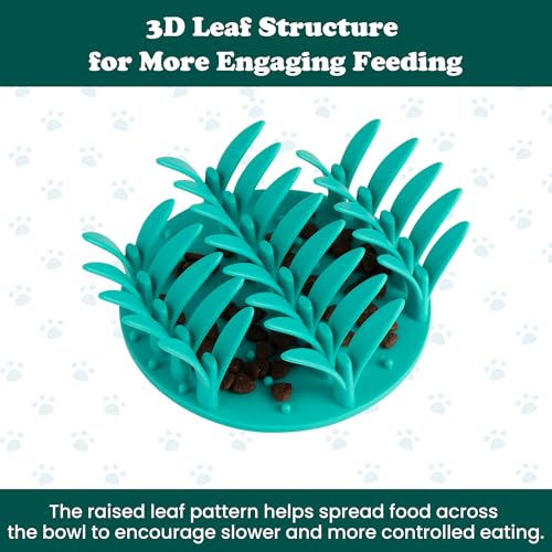 PEGGY11 Grass-Shaped Silicone Slow Feeder Insert for Dog Bowl | Upright grass-blade texture, Suction cup base, Food-grade material, Dishwasher-safe, Mealtime enrichment - size: 4.09'' x 4.09''